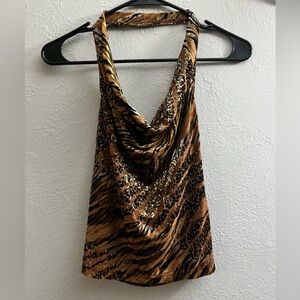 Heart Soul animal print halter top